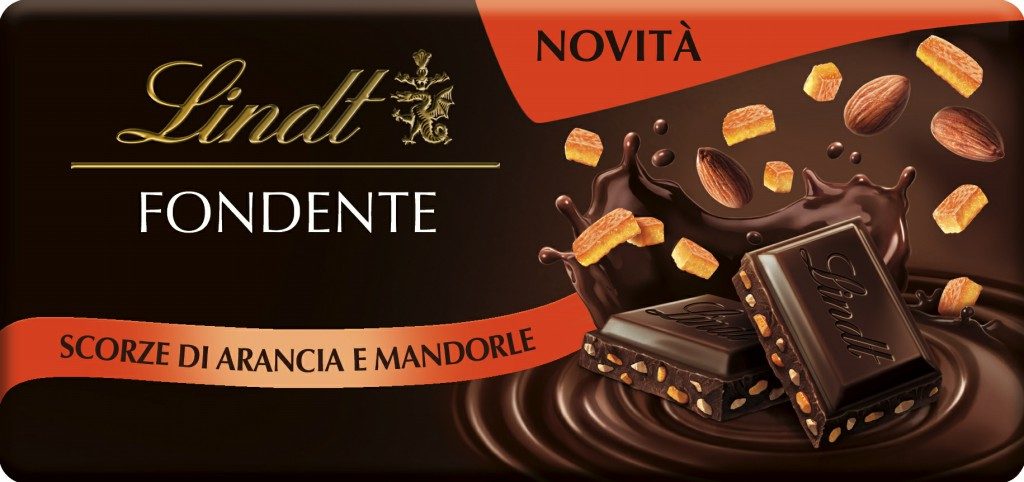 Lindt Tavoletta Cioccolato Fondente scorze di Arancia e Mandorle