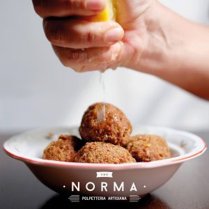 Polpette di Manzo al limone con Parmigiano Reggiano 30 mesi Norma Polpetteria Artigiana Torino