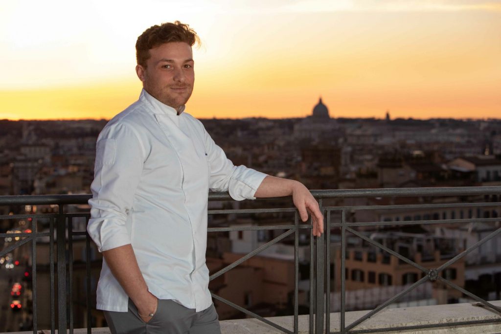 Alessandro Caputo chef The Flair Rooftop Restaurant Sina Hotel Bernini Bristol Roma