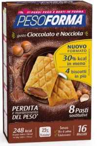 Biscotti Pesoforma Cioccolato Nuovo formato 30 kcal in meno 4 biscotti in più
