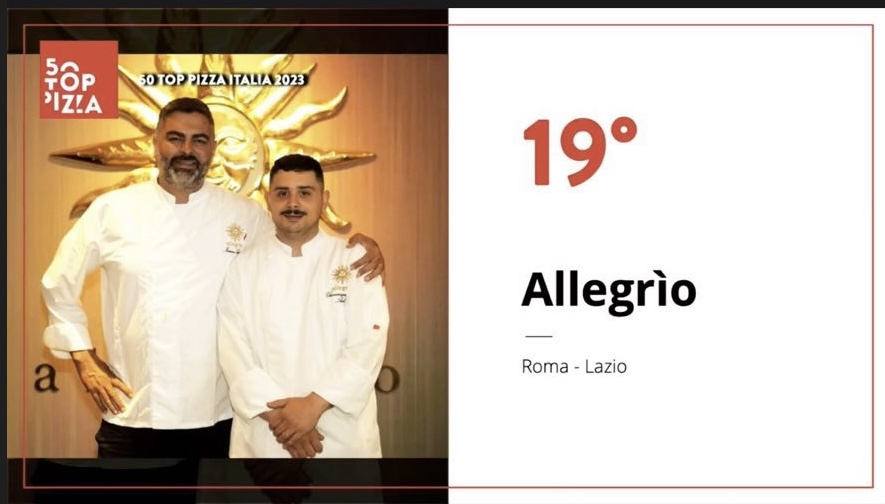 ALLEGRìO Ristorante Pizzeria Gourmet 50 TOP PIZZA ITALIA 2023 maestri pizzaioli Ivano Veccia e Peppe Aiello