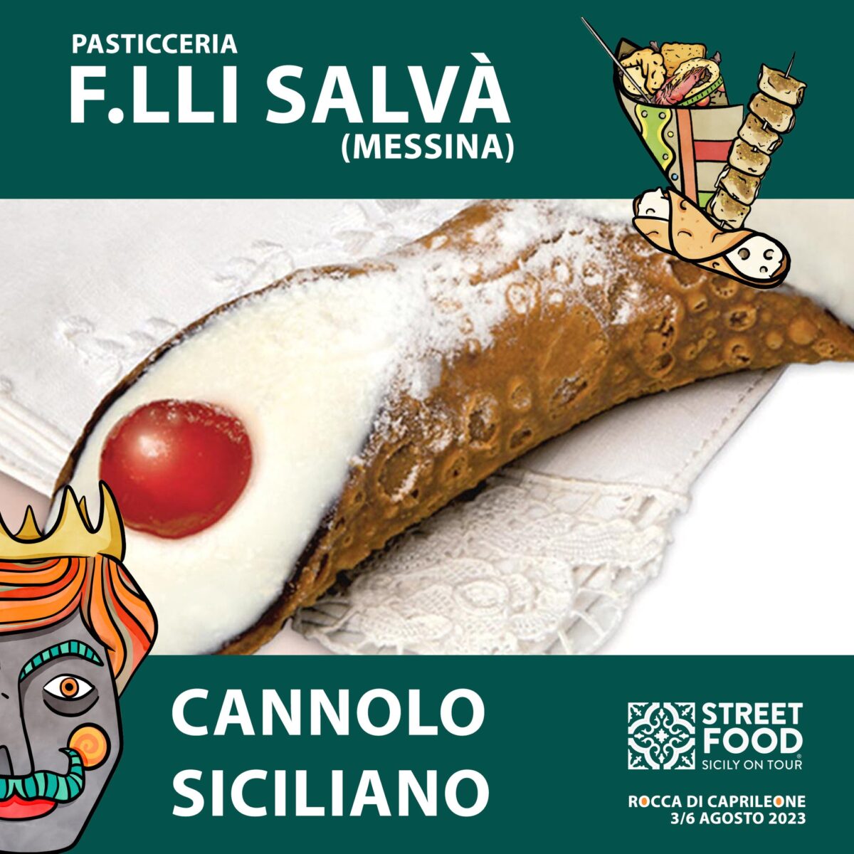 Street Food Eventi provincia di Messina 2023 Cannolo Siciliano