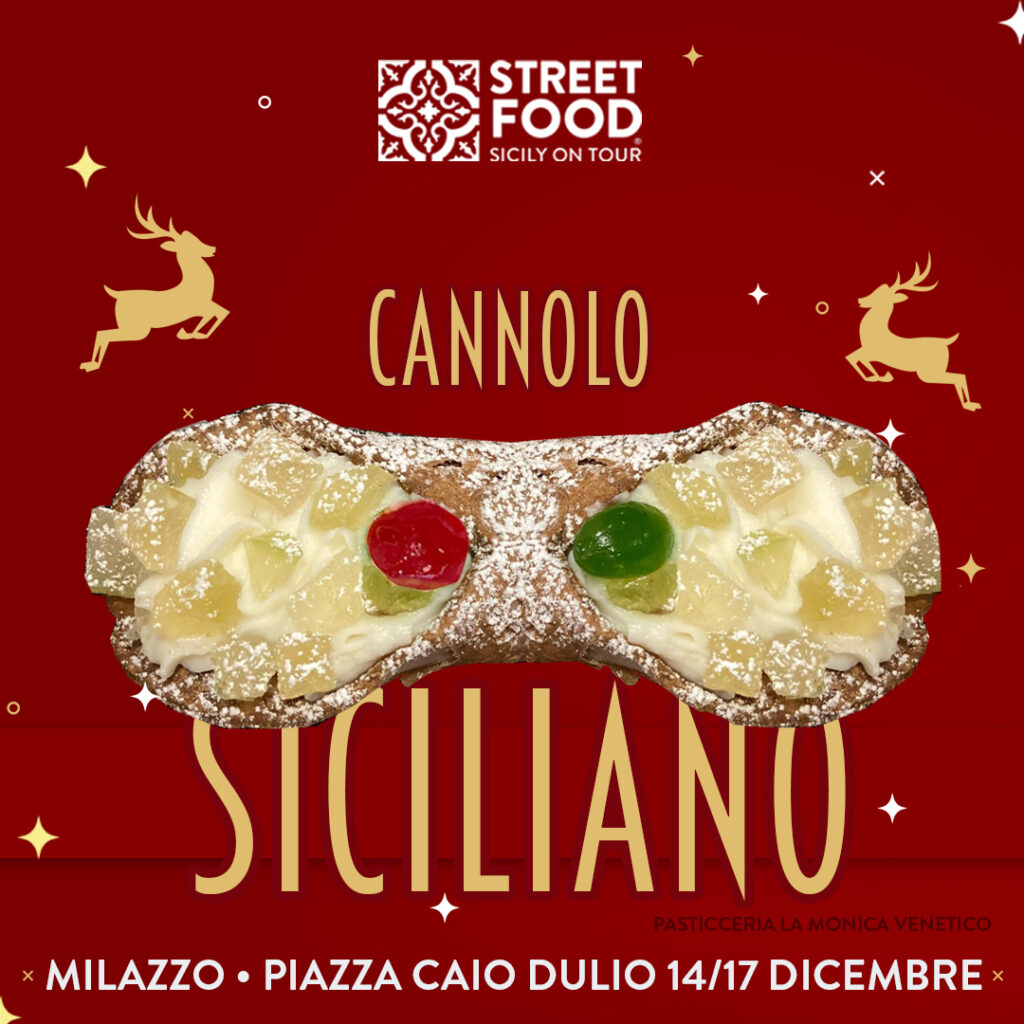 Cannolo Siciliano Street Food Milazzo Christmas Edition Sicily on tour